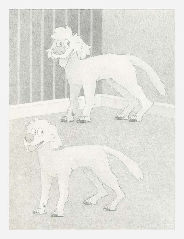 Two Normal Dogs | 9″×12″ paper, graphite. 2024.